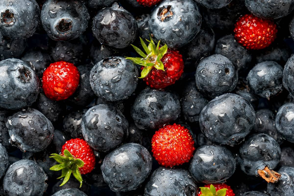 Infographic comparing skin health outcomes from organic vs. conventional fruit smoothies showing reduced inflammation and higher antioxidant levels with organic ingredients